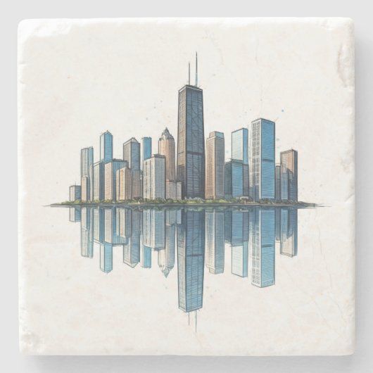 Chicago Skyline Untersetzer (Vorderseite)