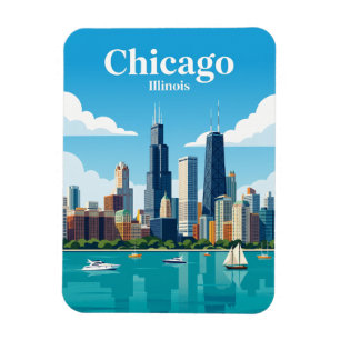 Chicago Skyline USA Magnet