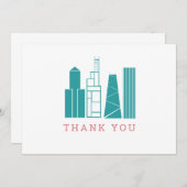 Chicago Skyline Vielen Dank Dankeskarte (Vorne/Hinten)