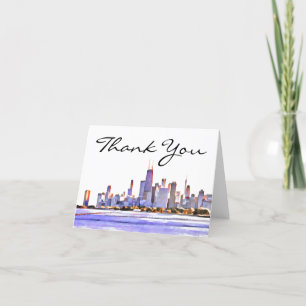 Chicago Skyline Vielen Dank Dankeskarte