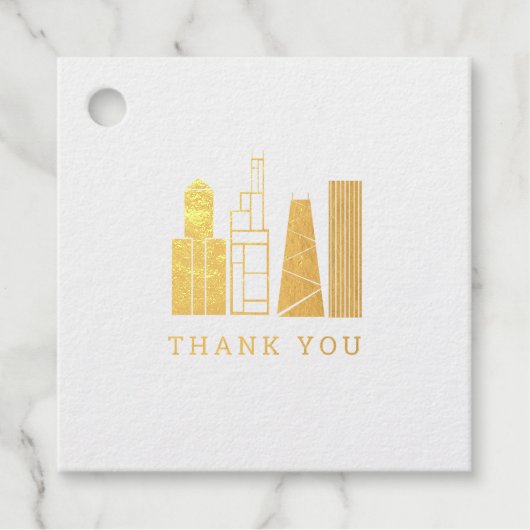 Chicago Skyline Vielen Dank Geschenkanhänger (Vorderseite)