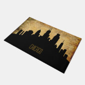 Chicago Skyline - Vintag Grunge Fußmatte (Schrägansicht)