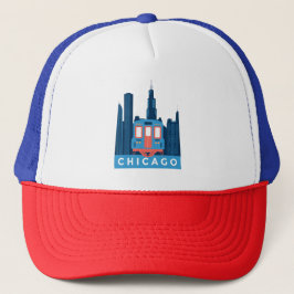 Chicago Skyline Vintage Reise  Truckerkappe
