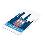 Chicago Skyline Vintage Travel Foto Magnet (Linke Seite)