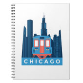 Chicago Skyline Vintage Travel Foto Notizblock (Vorderseite)