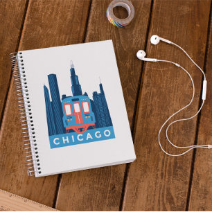 Chicago Skyline Vintage Travel Foto Notizblock