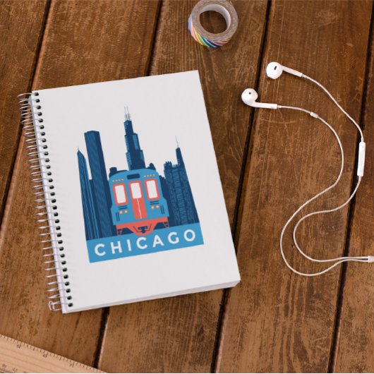 Chicago Skyline Vintage Travel Foto Notizblock