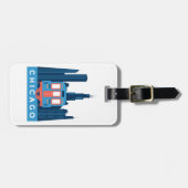 Chicago Skyline Vintage Travel Gepäckanhänger (Vorderseite horizontal)