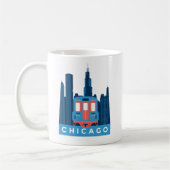 Chicago Skyline Vintage Travel Kaffeetasse (Links)