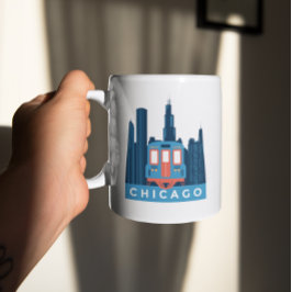 Chicago Skyline Vintage Travel Kaffeetasse