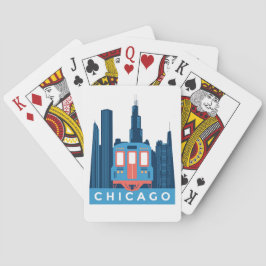 Chicago Skyline Vintage Travel Spielkarten