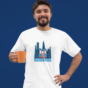 Chicago Skyline Vintage Travel T-Shirt