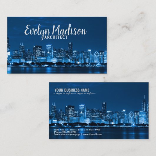 Chicago Skyline Visitenkarte (Vorne/Hinten)