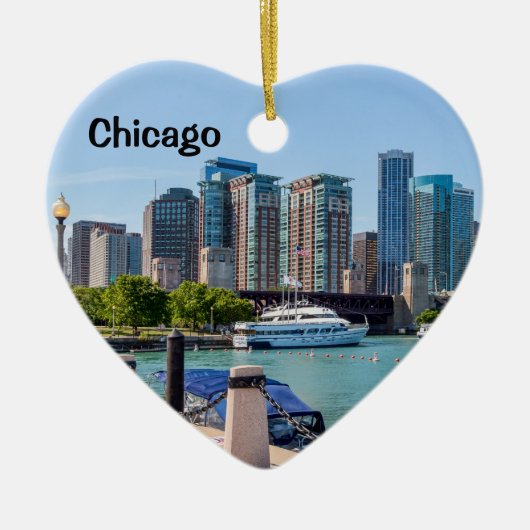 Chicago Skyline von Grant Park Keramikornament (Vorne)