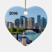 Chicago Skyline von Grant Park Keramikornament (Hinten)