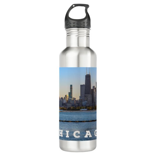 Chicago Skyline Wasserflasche Edelstahlflasche (Vorderseite)