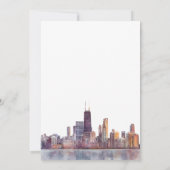Chicago Skyline Watercolor Elegant Wedding Einladung (Rückseite)