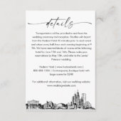 Chicago Skyline Wedding Details Card, 3,5 x 5 Begleitkarte (Vorderseite)