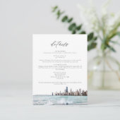 Chicago Skyline Wedding Details Card Einladung (Stehend Vorderseite)