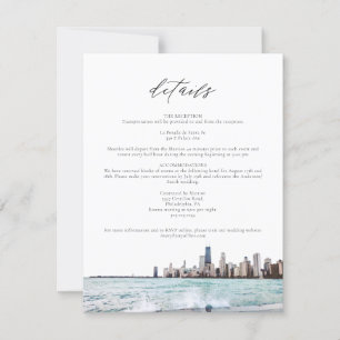 Chicago Skyline Wedding Details Card Einladung