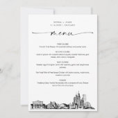 Chicago Skyline Wedding Dinner Menu Card 12x18 (Vorderseite)