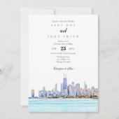 Chicago Skyline Wedding Einladung (Vorderseite)