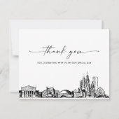 Chicago Skyline Wedding Foto Vielen Dank Einladung (Vorderseite)