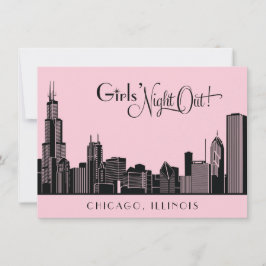 Chicago Skyline Wedding Junggeselinnen-Abschied Pi Einladung