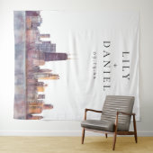 Chicago Skyline Wedding Photo Backdrop Wandteppich (Beispiel (Horizontal))