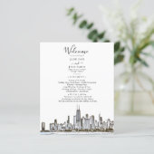 Chicago Skyline Wedding Program (Stehend Vorderseite)