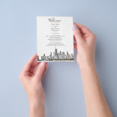 Chicago Skyline Wedding Program Flyer (Gruppe)