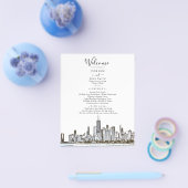 Chicago Skyline Wedding Program Flyer (Einzeln)