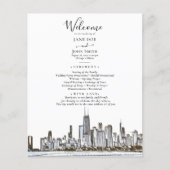 Chicago Skyline Wedding Program Flyer (Vorne)