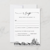 Chicago Skyline Wedding RSVP Response Card Karte (Vorderseite)