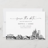 Chicago Skyline Wedding Save the Date Card Einladung (Vorderseite)