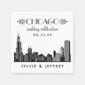 Chicago Skyline Wedding Serviette (Vorderseite)