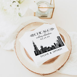 Chicago Skyline Wedding Serviette