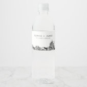 Chicago Skyline Wedding Wasserflaschenetikett (Vorderseite)