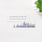 Chicago Skyline Wedding Website Enclosure Card (Schreibtisch)