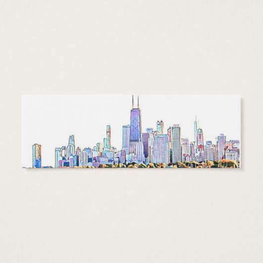 Chicago Skyline Wedding Website Enclosure Card (Rückseite)
