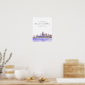 Chicago Skyline Wedding Welcome Sign Poster (Küche)