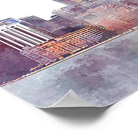 Chicago Skyline Wedding Welcome Sign Poster (Ecke)