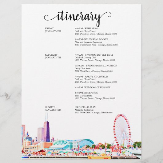 Chicago Skyline Weekend Begrüßungsreise (Rückseite)