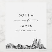Chicago Skyline Weinetikett (Einzelnes Label)