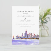 Chicago Skyline Wohnung ¡Apartar la fecha! Karte (Stehend Vorderseite)