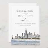 Chicago Skyline Wohnung ¡Apartar la fecha! Karte (Vorne/Hinten)