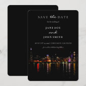 Chicago Skyline Wohnung Save the Date Karte (Vorne/Hinten)