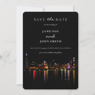 Chicago Skyline Wohnung Save the Date Karte