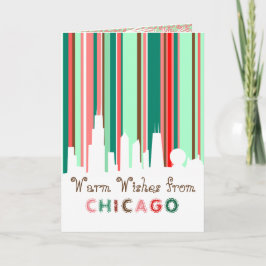 Chicago-Skyline Wünsche-Feiertagskarte Feiertagskarte
