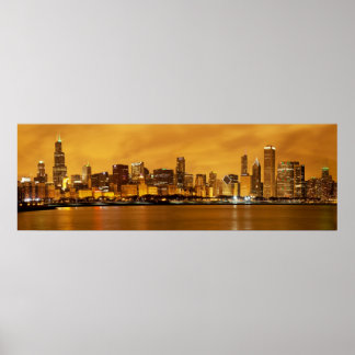 Chicago Skyline zu Weihnachten Poster